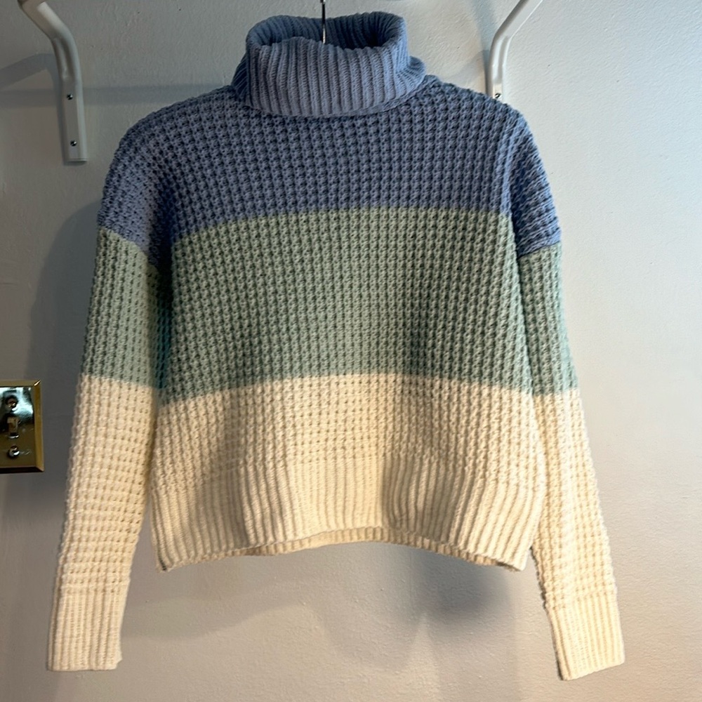 Colorblock Turtleneck Sweater